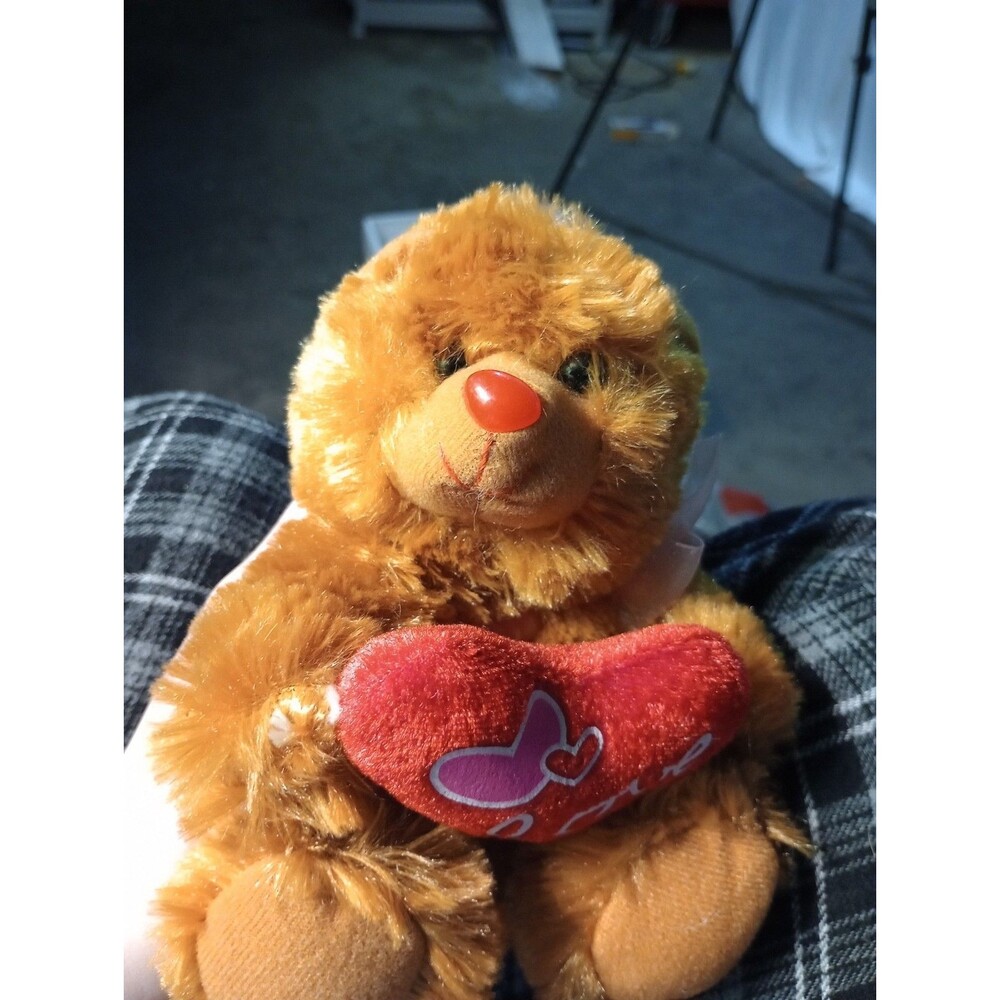 VTG Manley Stuffed Pink Teddy Bear 7" Valentines Day Love Heart Anniversary Gift